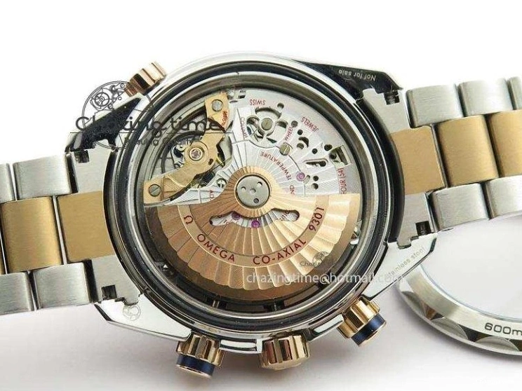 0320 FlexibleFit Seamaster Professional Chrono SS RG Blue Ceramic Blue Dial On SS RG Bracelet A 8211